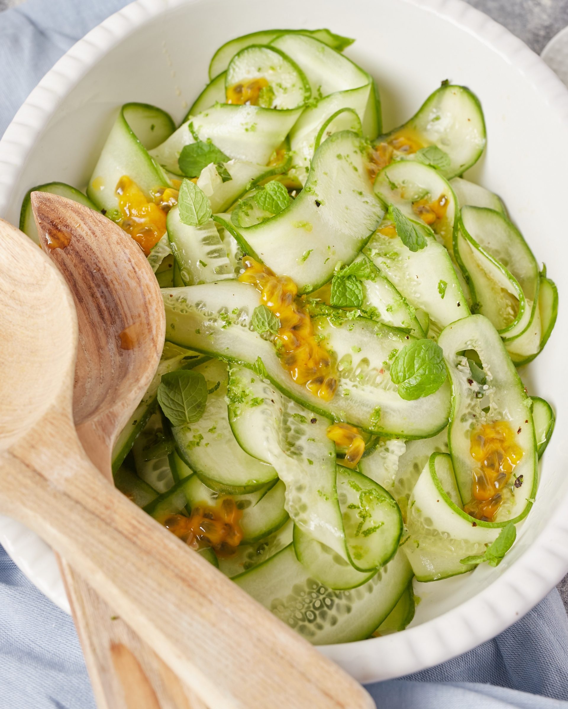 Cucumber Salad with Passionfruit-Mint-Dressing